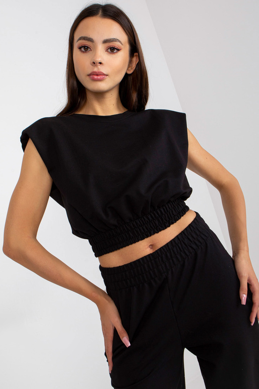 Černá dvoudílná základní bavlněná...