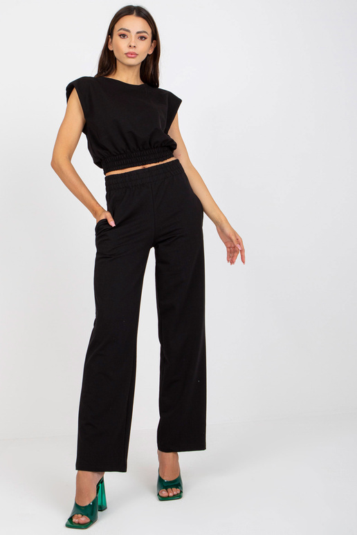 Černá dvoudílná základní bavlněná...