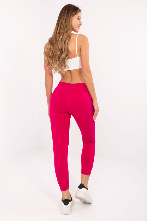 Fuchsiové basic tepláky s kapsami