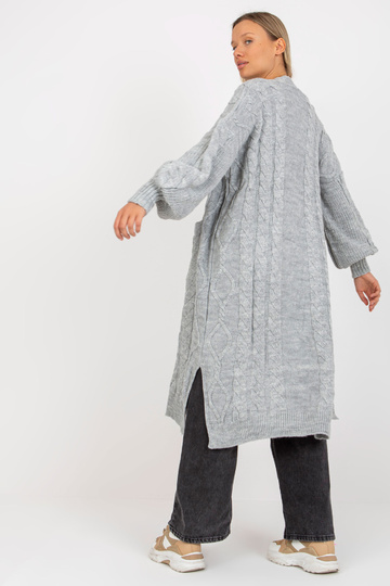 Šedý maxi kardigan s...