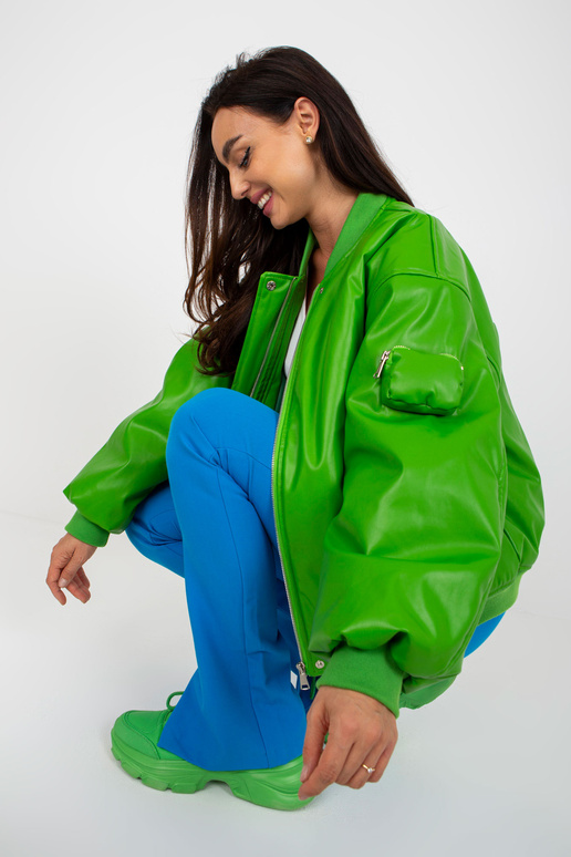 Světle zelená přechodná bomber bunda...