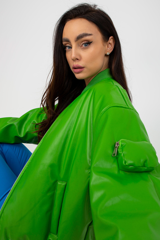 Světle zelená přechodná bomber bunda...