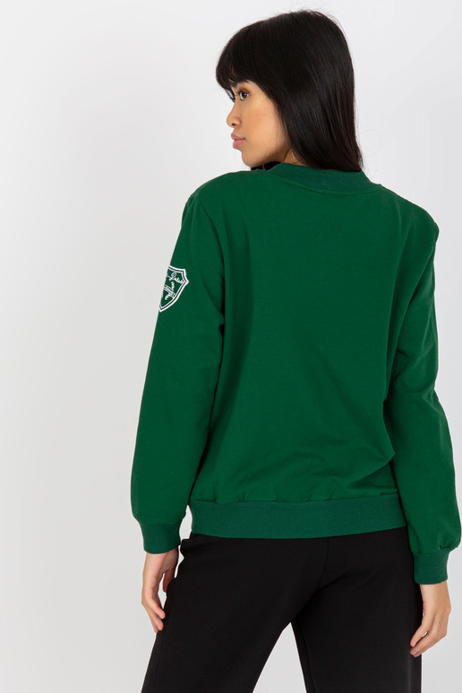 Tmavě zelená prošívaná bomber mikina...