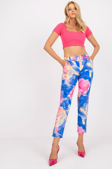 Tmavě modré Látkové Kalhoty...