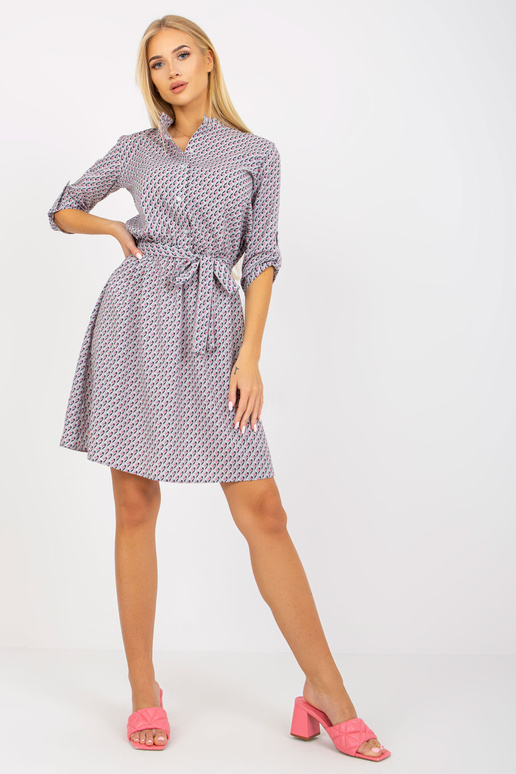 Šedé vzorované ležérní šaty s viskózou