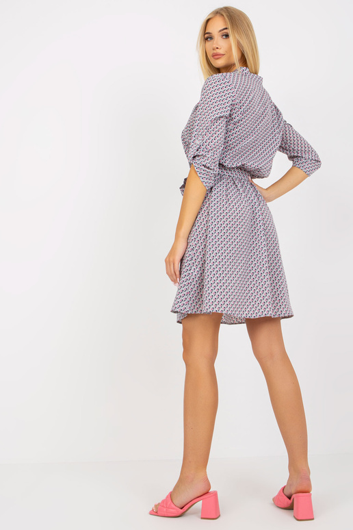 Šedé vzorované ležérní šaty s viskózou