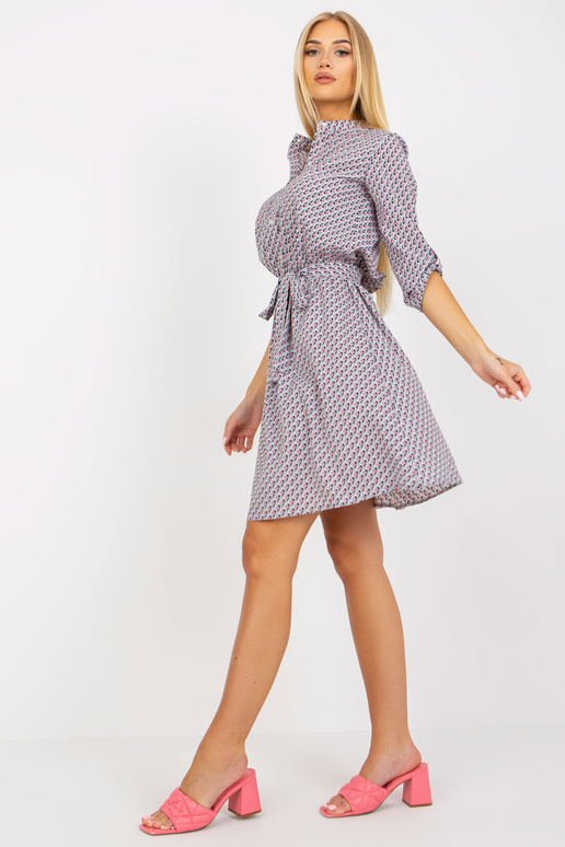 Šedé vzorované ležérní šaty s viskózou