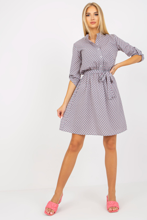 Šedé vzorované ležérní šaty s viskózou
