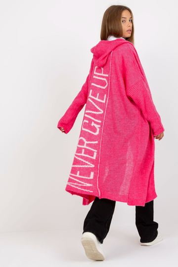 Růžový volný cardigan s...