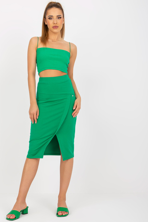 Zelená tužková sukně midi basic s... Zelená tužková sukně midi basic s...