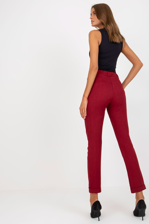 Vínové elegantní látkové kalhoty