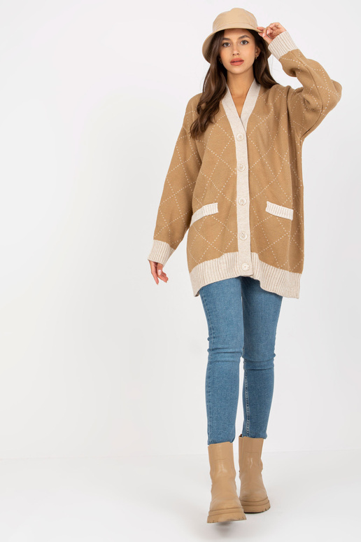 Velbloudí kardigan se zapínáním na...
