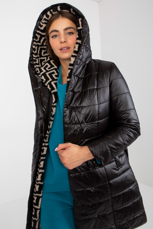 Černá prošívaná přechodová bunda s...