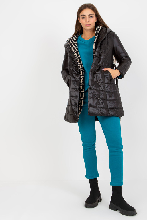 Černá prošívaná přechodová bunda s...