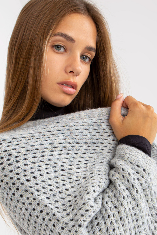 Šedý dlouhý prolamovaný kardigan s... Šedý dlouhý prolamovaný kardigan s...