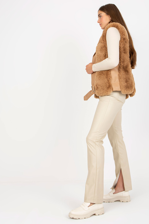 Camel béžová dámská eko kožená vesta...