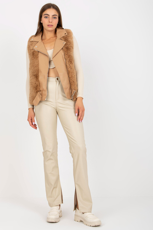 Camel béžová dámská eko kožená vesta...