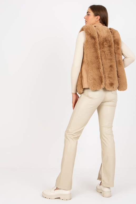 Camel béžová dámská eko kožená vesta...