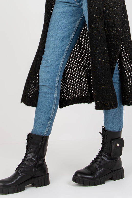 Černý dlouhý prolamovaný svetr se... Černý dlouhý prolamovaný svetr se...