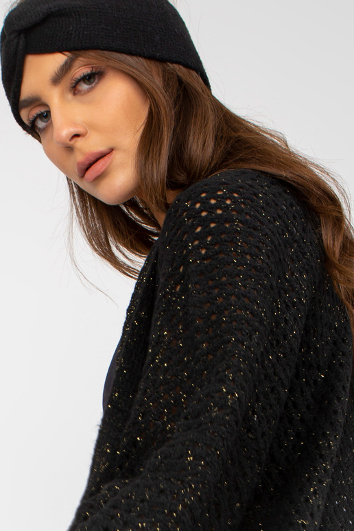 Černý dlouhý prolamovaný svetr se... Černý dlouhý prolamovaný svetr se...