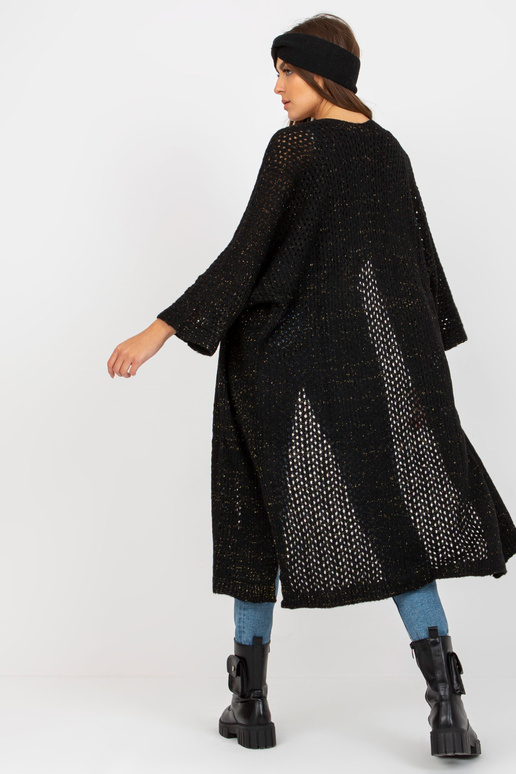 Černý dlouhý prolamovaný svetr se... Černý dlouhý prolamovaný svetr se...