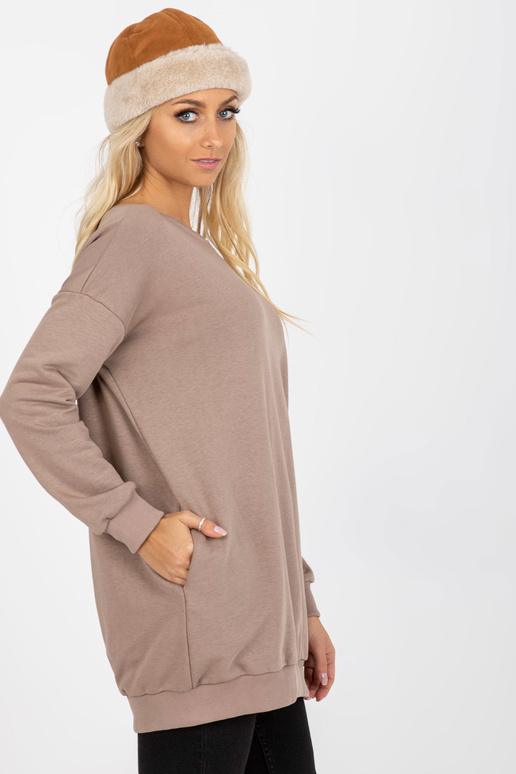 Základní mikina Dunkelbeiges langes s...