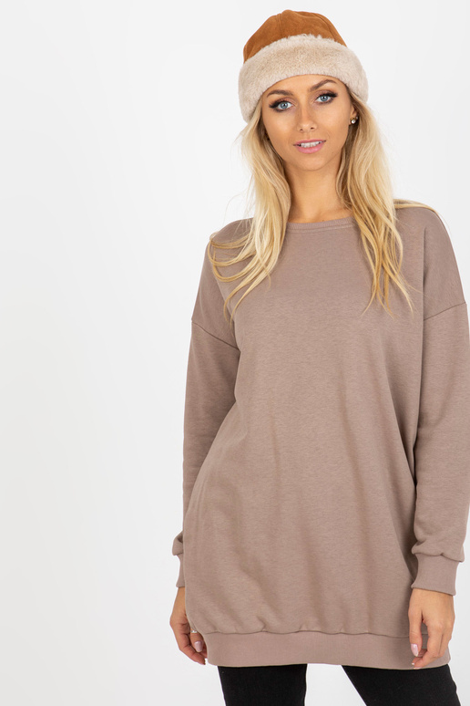 Základní mikina Dunkelbeiges langes s...