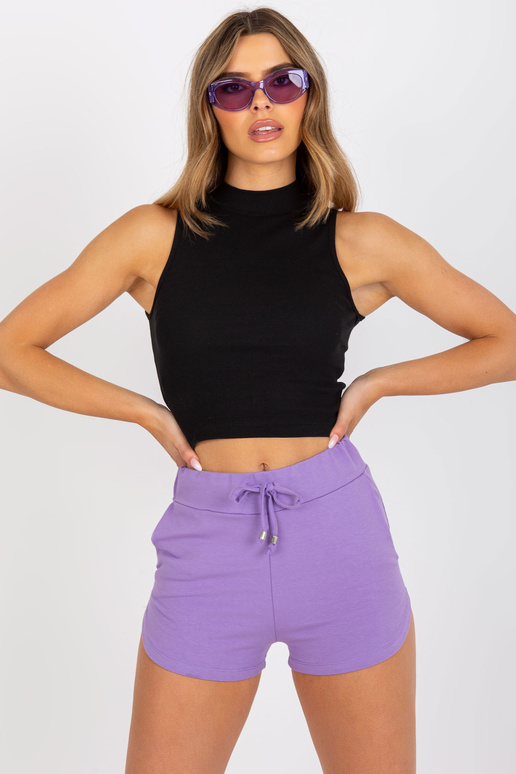 Černý žebrovaný top bez rukávů