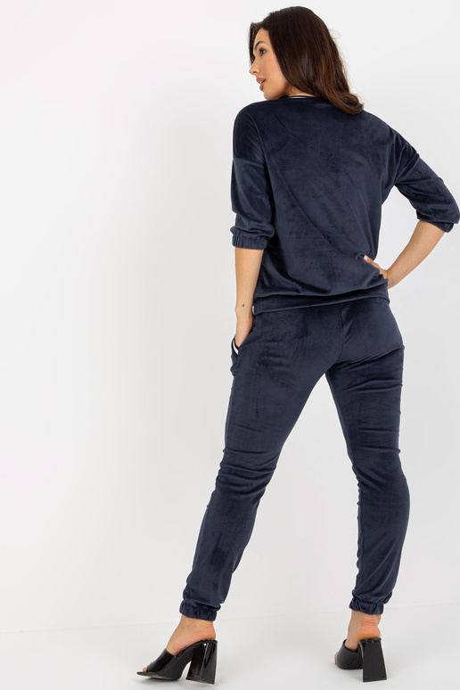 Marineblaues zweiteiliges Veloursset...