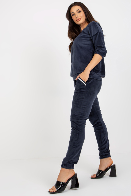 Marineblaues zweiteiliges Veloursset...