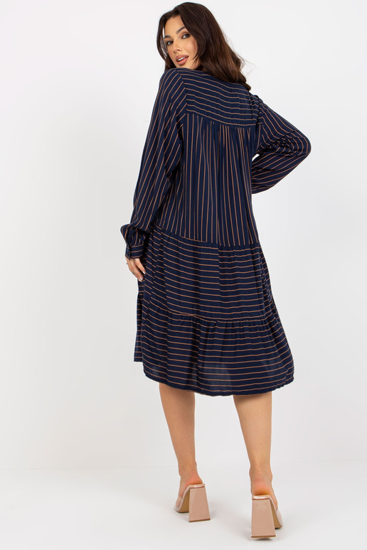 Námořnicky modré volné pruhované šaty...
