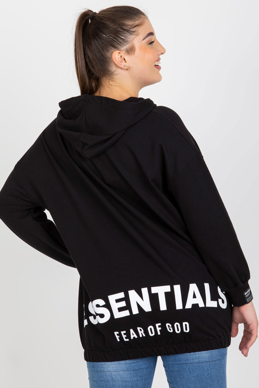 Černá mikina velikosti plus s nápisem...