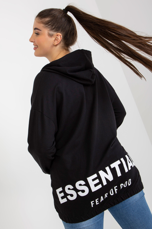 Černá mikina velikosti plus s nápisem...