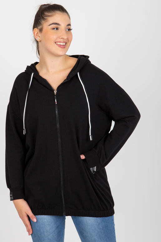 Černá mikina velikosti plus s nápisem...