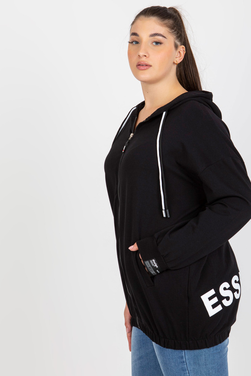 Černá mikina velikosti plus s nápisem...