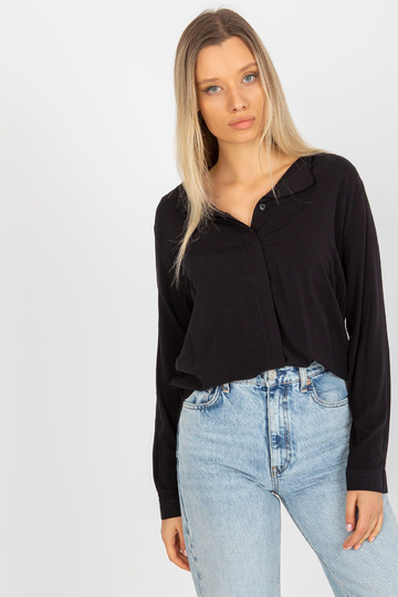 Černá viskózová košilová...