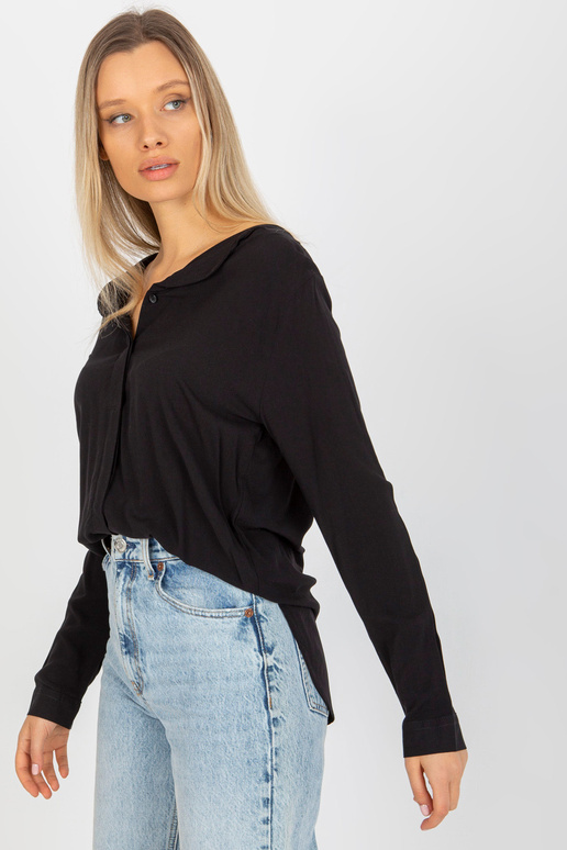 Černá viskózová košilová halenka s...