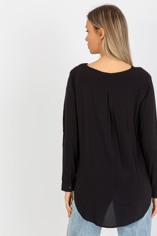 Černá viskózová košilová halenka s...