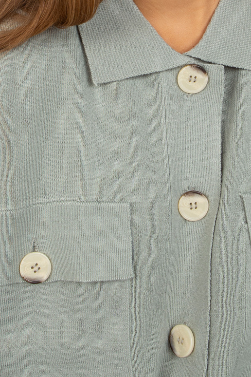 Jasnozielony sweter rozpinany z...