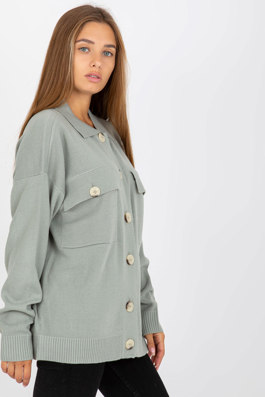 Jasnozielony sweter rozpinany z...