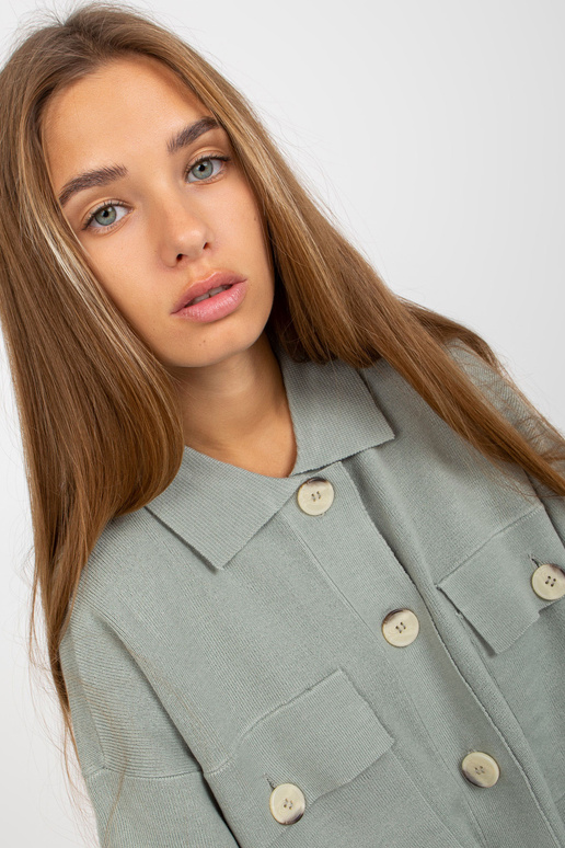 Jasnozielony sweter rozpinany z...