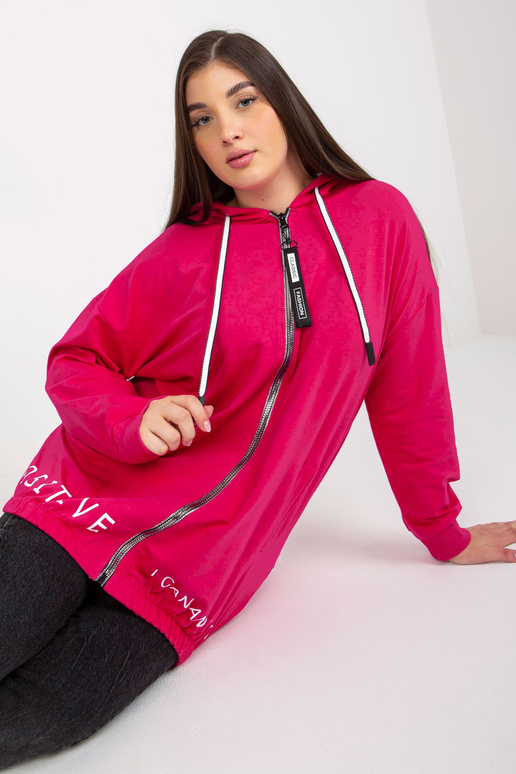 Fuchsiová mikina velikosti plus s...