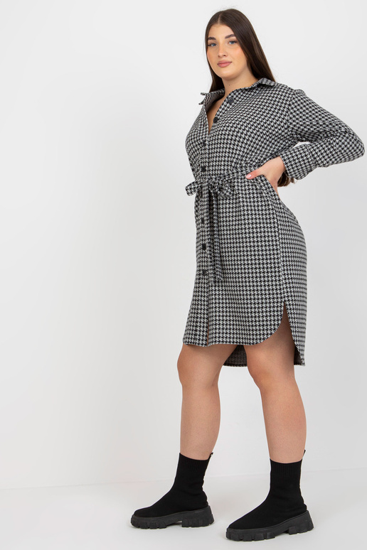 Šedočerné košilové šaty velké...