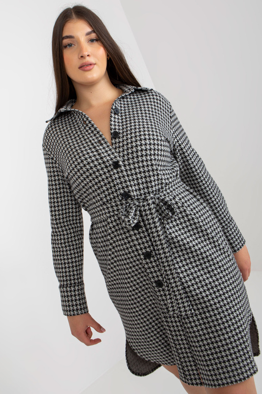 Šedočerné košilové šaty velké...