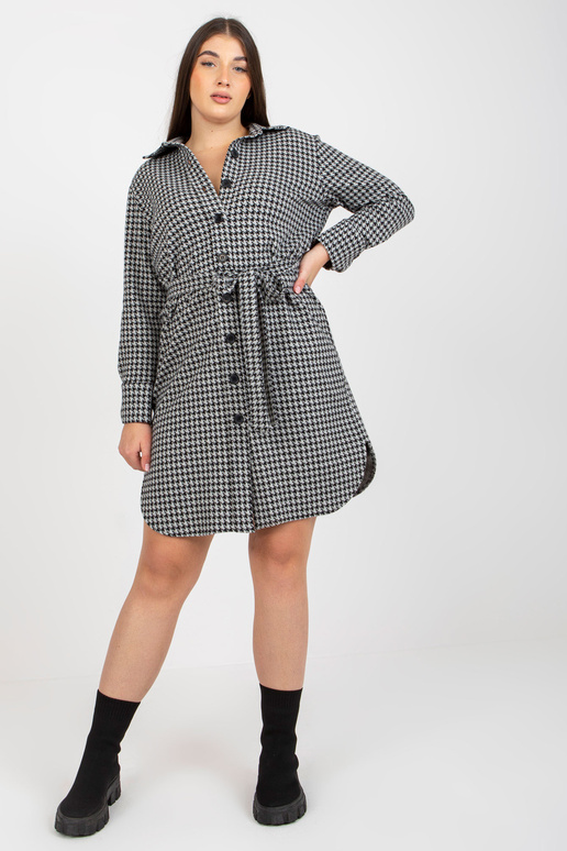 Šedočerné košilové šaty velké...