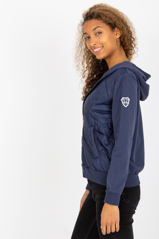 Námořnická modrá prošívaná bomber s...