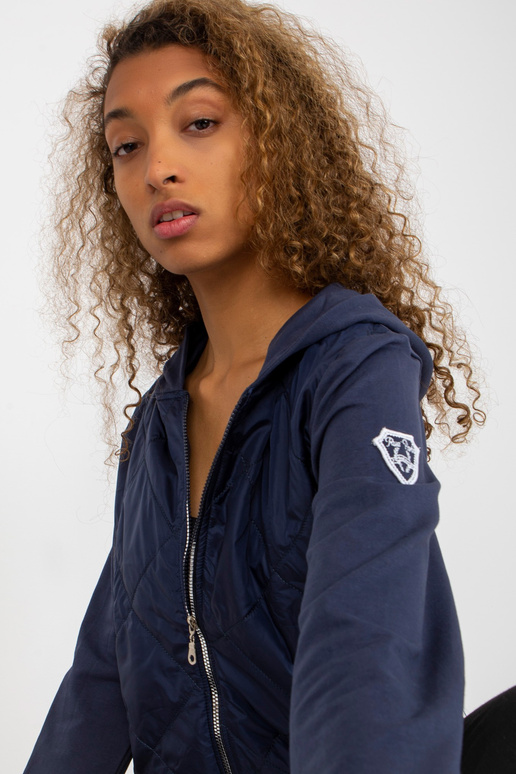 Námořnická modrá prošívaná bomber s...