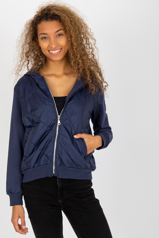 Námořnická modrá prošívaná bomber s...