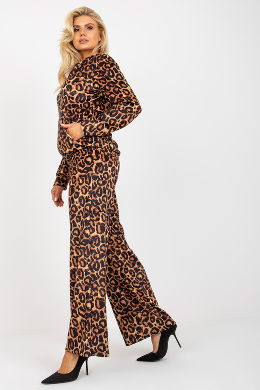 Béžová a černá dvoudílná velurová...