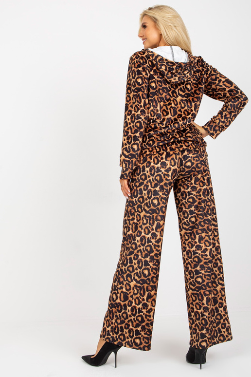 Béžová a černá dvoudílná velurová...